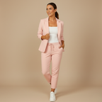 Effen kleurige kantoorpak blazer en joggingbroek set Jelle Jora Mode