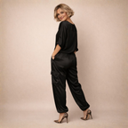 Dames relaxte set – top met lange mouwen en losse broek Jelle Jora Mode