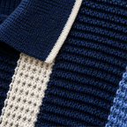 Heren gestreepte polo met uitgesneden details Jelle Jora Mode