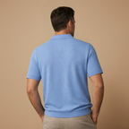 Heren slim fit poloshirt met korte mouwen en klassieke V-hals Jelle Jora Mode