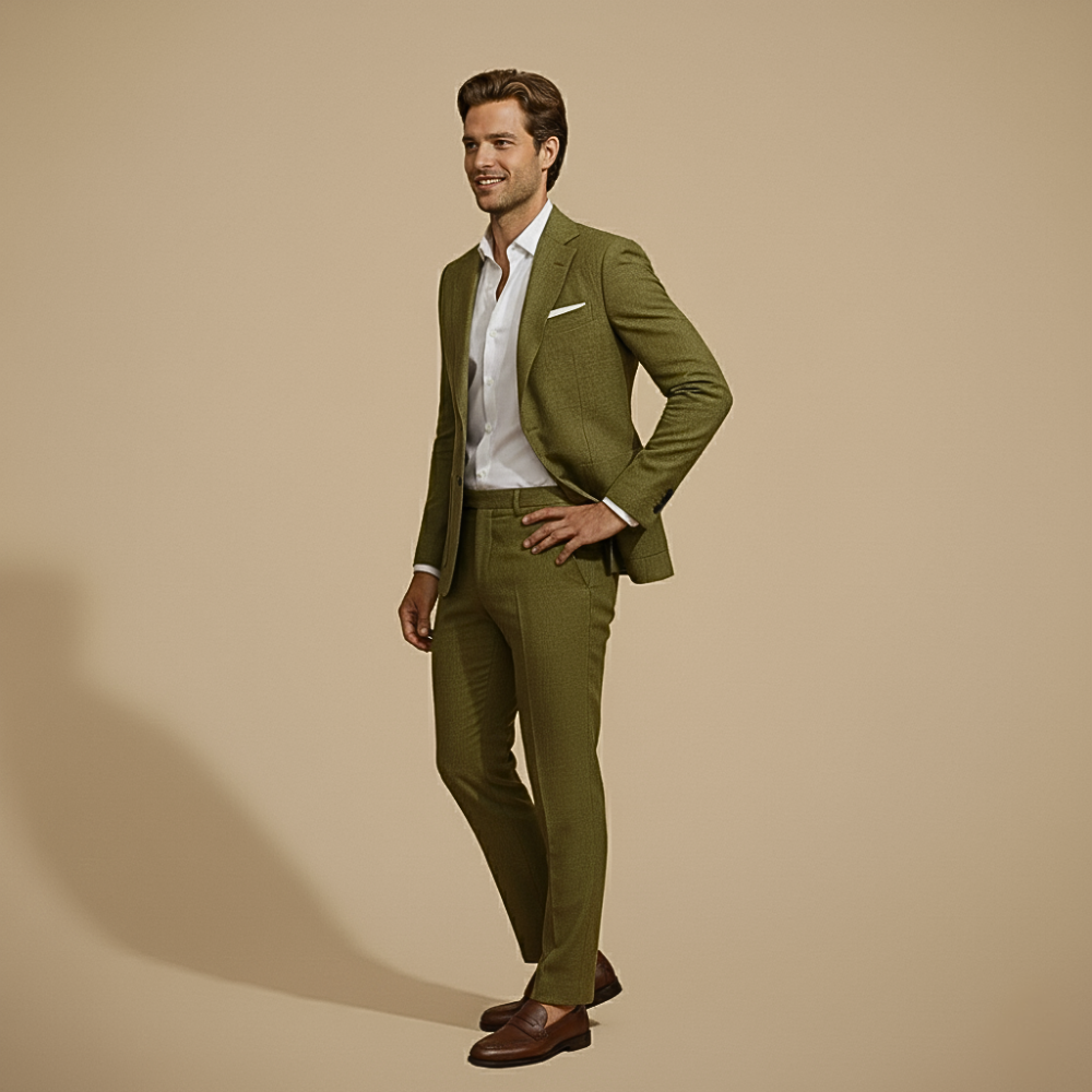 Effen slim fit casual blazer voor heren Jelle Jora Mode