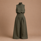 Dames elegante mouwloze set met coltrui en broek Jelle Jora Mode