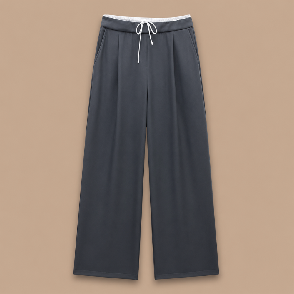 Dames casual broek met elastische tailleband en enkellengte Jelle Jora Mode