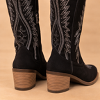 Dames geborduurde westernlaarzen met spitse neus Jelle Jora Mode
