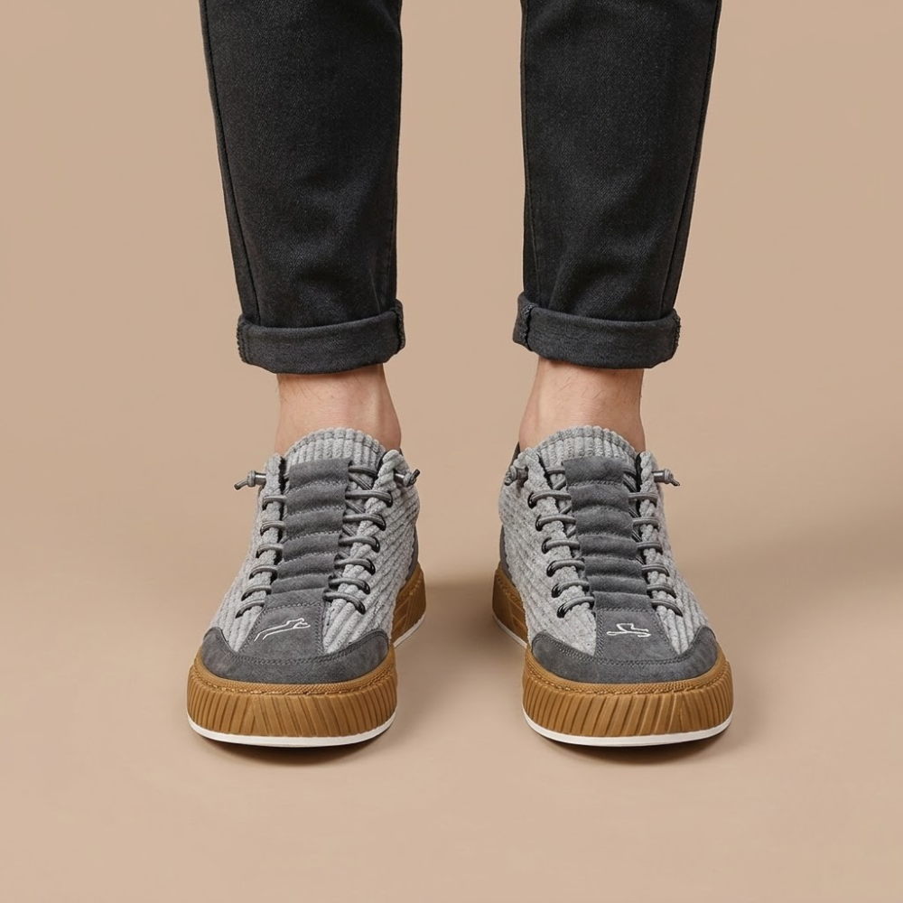 Heren comfortabele ademende casual platform-sneakers Jelle Jora Mode
