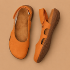 Dames platte sandalen met uitsnijdingen en slingback Jelle Jora Mode