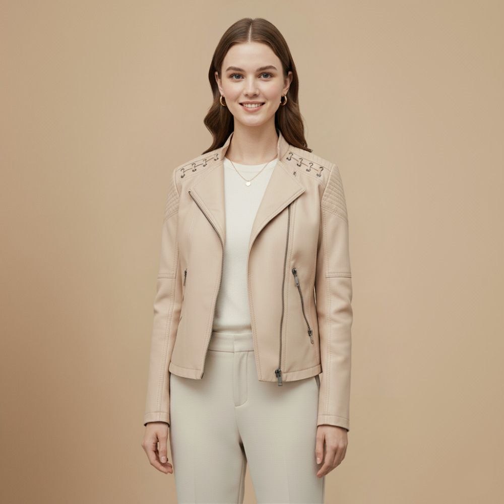 Dames Cropped Leren Look Jas Jelle Jora Mode