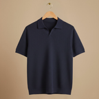 Lichtgewicht gebreid poloshirt met korte mouwen voor heren Jelle Jora Mode