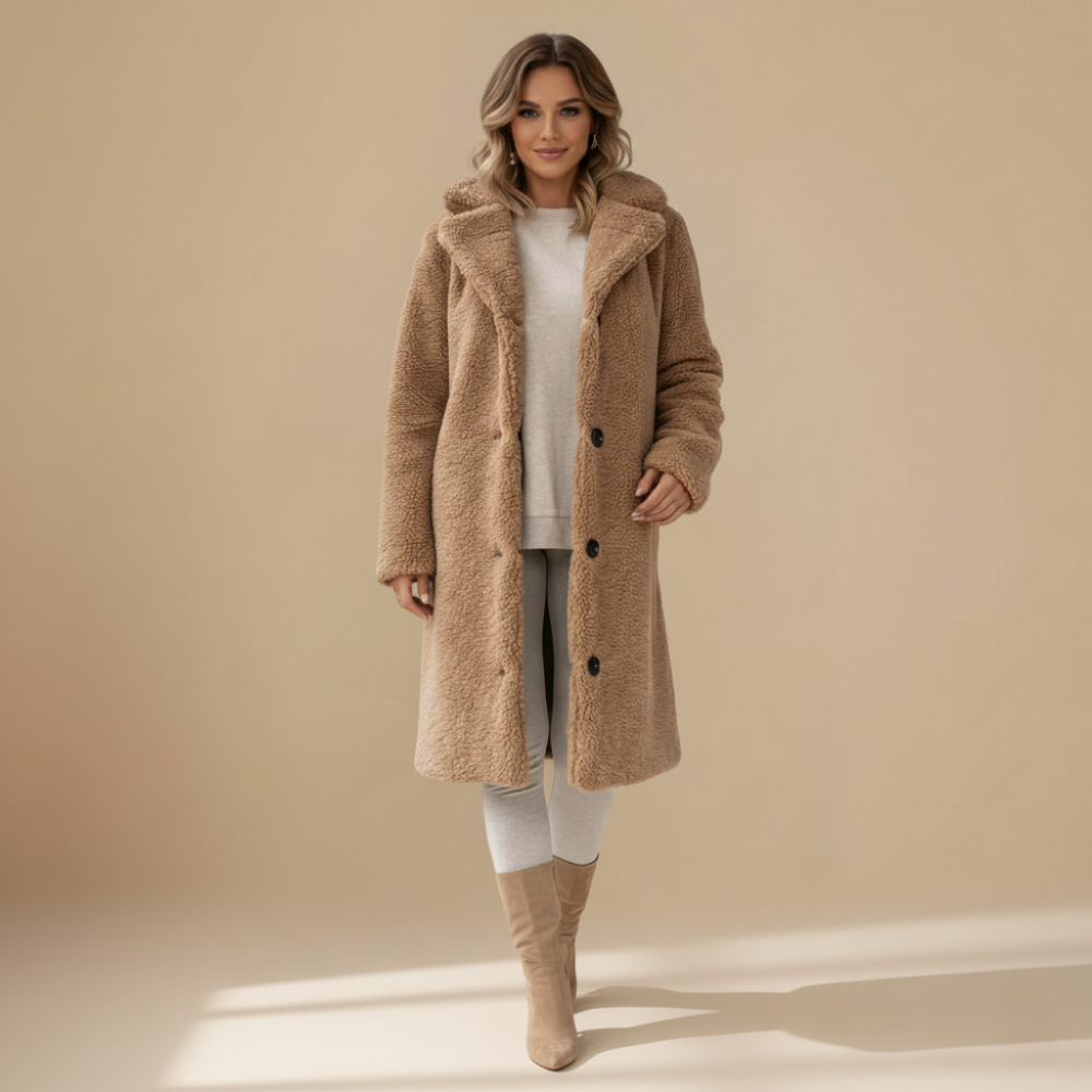 Lange effen wasbare teddyjas voor dames Jelle Jora Mode