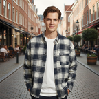 Retro geruit katoenen casual flanellen overhemd voor heren Jelle Jora Mode