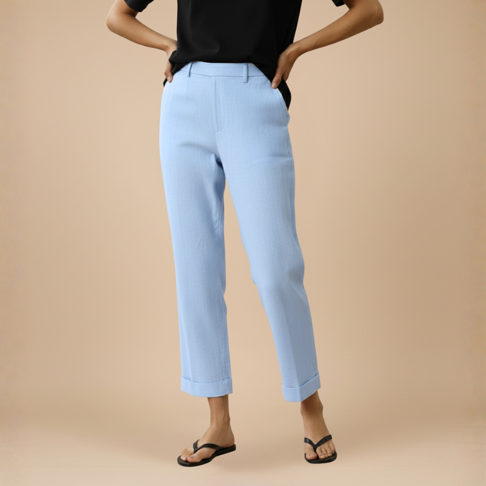 Casual broek met wijde pijpen en knoopsluiting voor dames Jelle Jora Mode