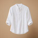 Heren casual blouse met V-hals en lange mouwen Jelle Jora Mode