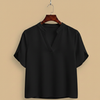 Casual damesblouse met V-hals en gesplitste mouwen Jelle Jora Mode
