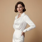 Damesblouse met v-hals en lange mouwen