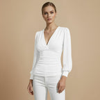 Chique Crop Top met V-hals en Strik Aan De Achterkant Jelle Jora Mode