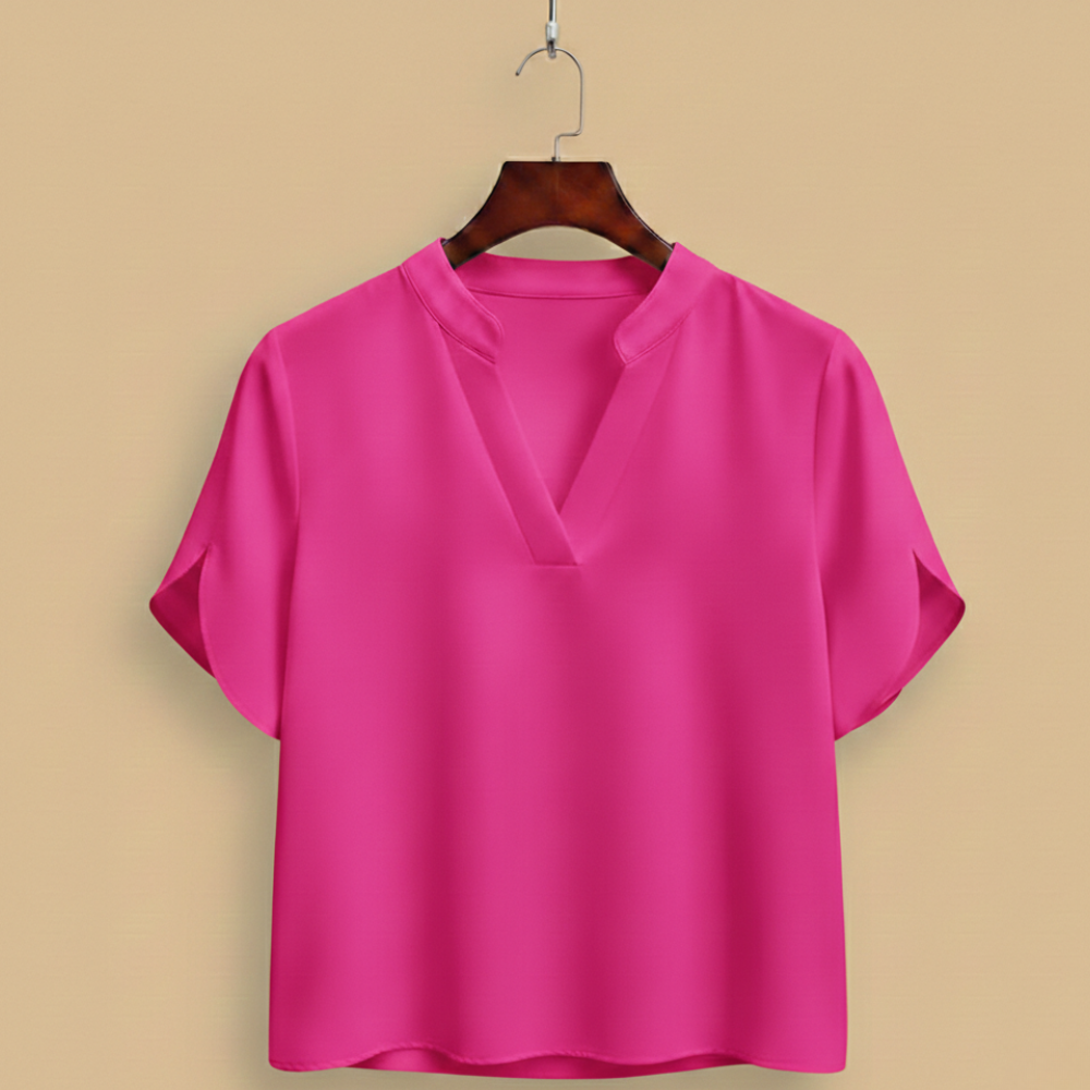 Casual damesblouse met V-hals en gesplitste mouwen Jelle Jora Mode