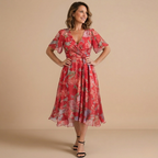 Dames casual knielengte zomerjurk met patroon Jelle Jora Mode