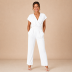 Dames jumpsuit met hoge taille en V-hals Jelle Jora Mode
