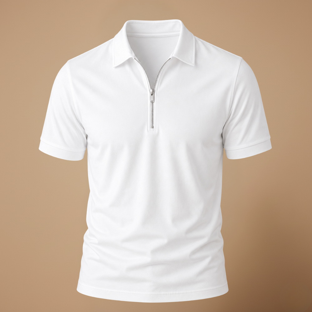 Heren ademend poloshirt met ritssluiting en korte mouwen Jelle Jora Mode