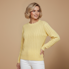 Dames trui met lange mouwen en kabeltjes Jelle Jora Mode