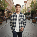 Retro geruit katoenen casual flanellen overhemd voor heren Jelle Jora Mode