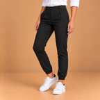 Dames joggingbroek hoge taille slim fit met omslag Jelle Jora Mode