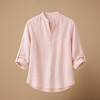 Heren casual blouse met V-hals en lange mouwen Jelle Jora Mode