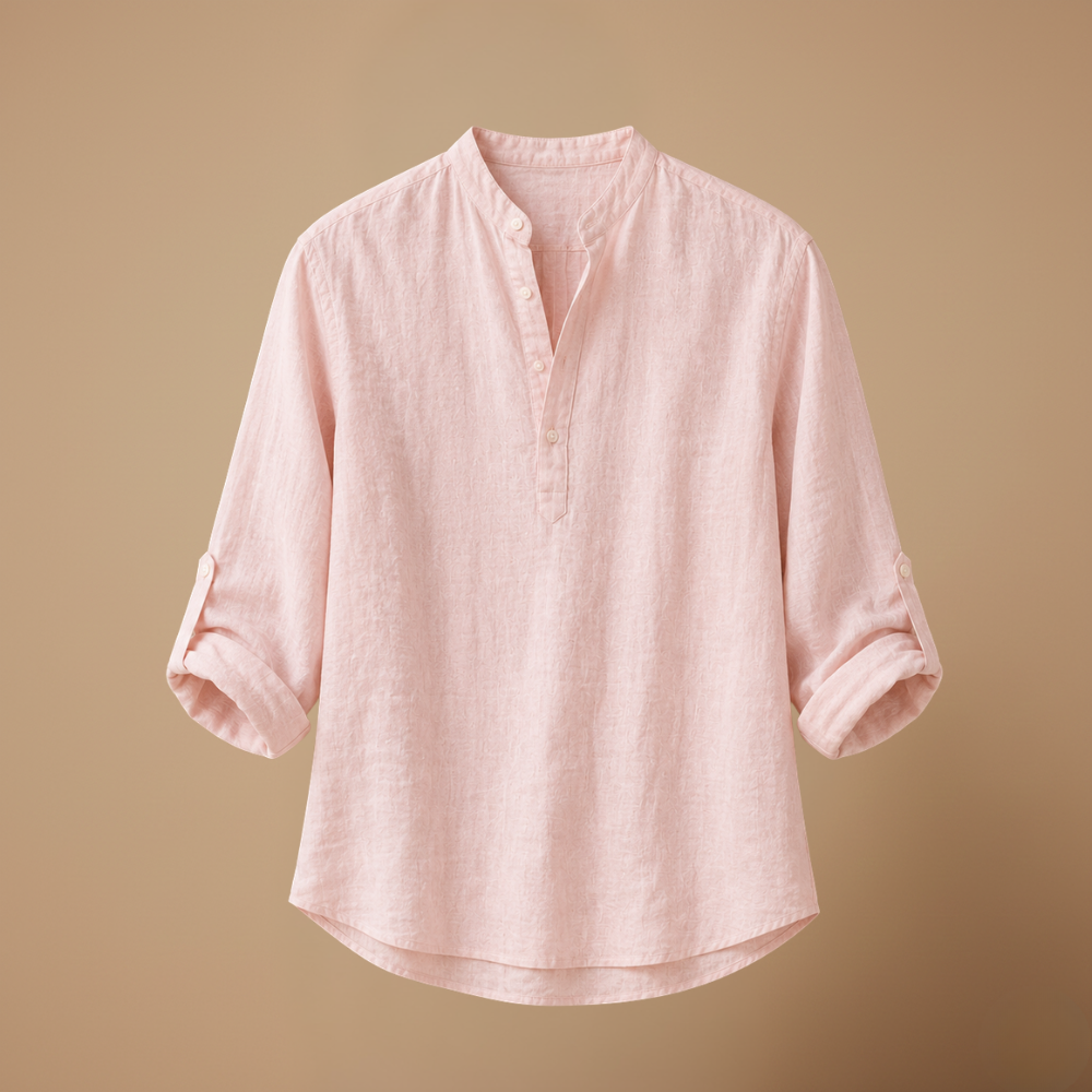 Heren casual blouse met V-hals en lange mouwen Jelle Jora Mode