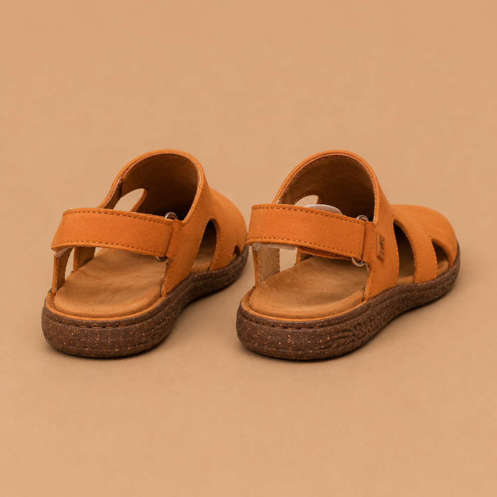 Dames platte sandalen met uitsnijdingen en slingback Jelle Jora Mode