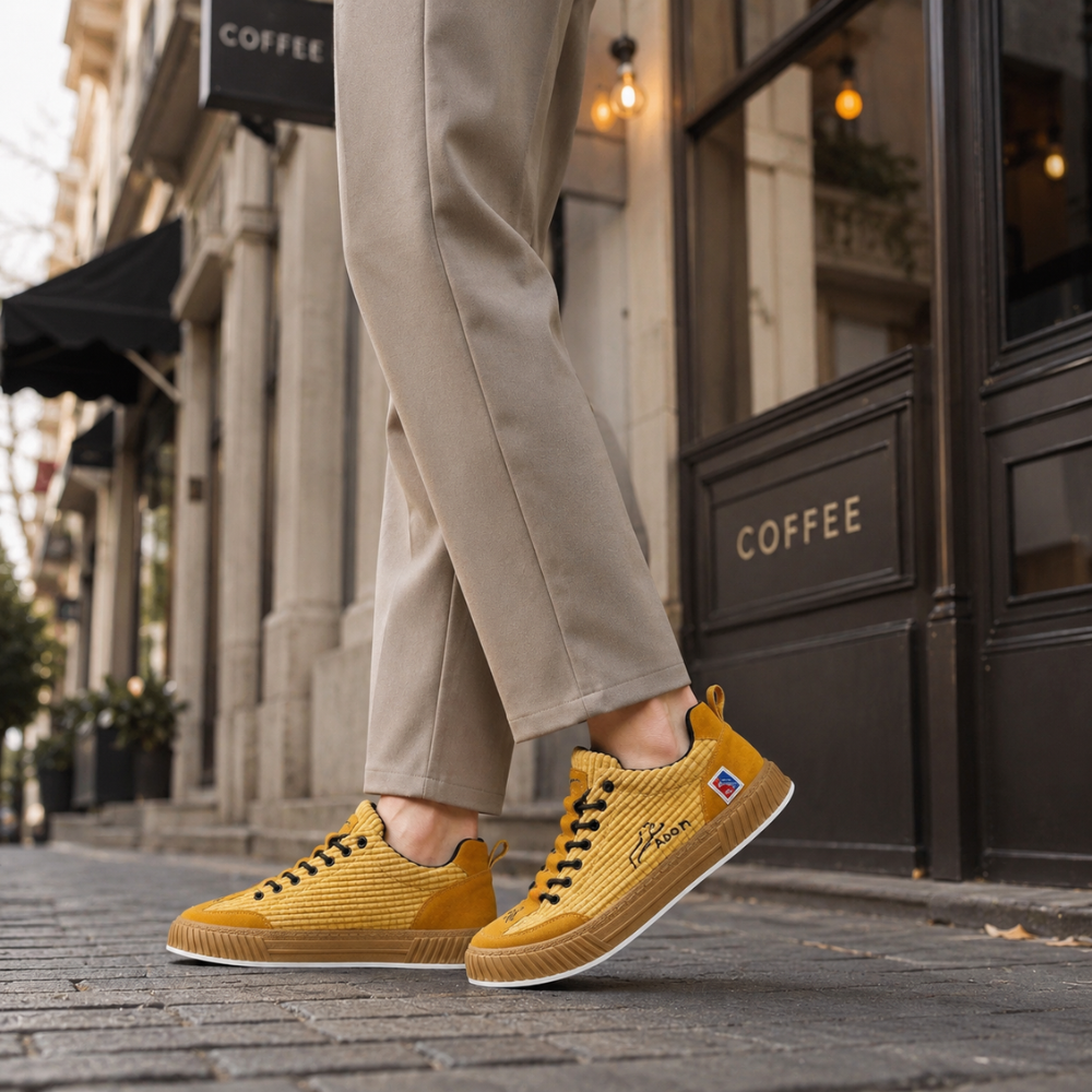 Heren comfortabele ademende casual platform-sneakers Jelle Jora Mode