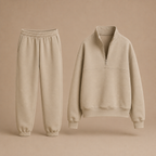 Dames casual sweatshirtset met halve rits Jelle Jora Mode
