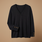 Damesblouse met ruime pasvorm v-hals en lange mouwen Jelle Jora Mode