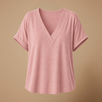 Damesblouse met losse pasvorm en V-hals Jelle Jora Mode