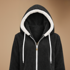 Losvallende fleece jas met capuchon voor dames Jelle Jora Mode