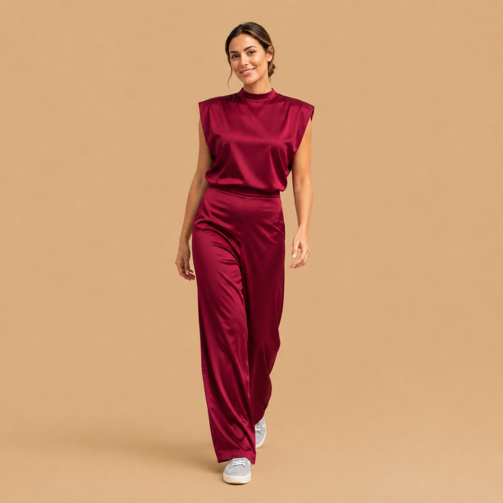 Dames mouwloze jumpsuit met wijde pijpen Jelle Jora Mode