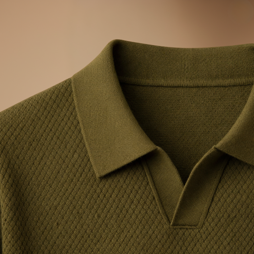 Heren slim fit poloshirt met korte mouwen en klassieke V-hals Jelle Jora Mode
