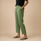 Casual broek met wijde pijpen en knoopsluiting voor dames Jelle Jora Mode