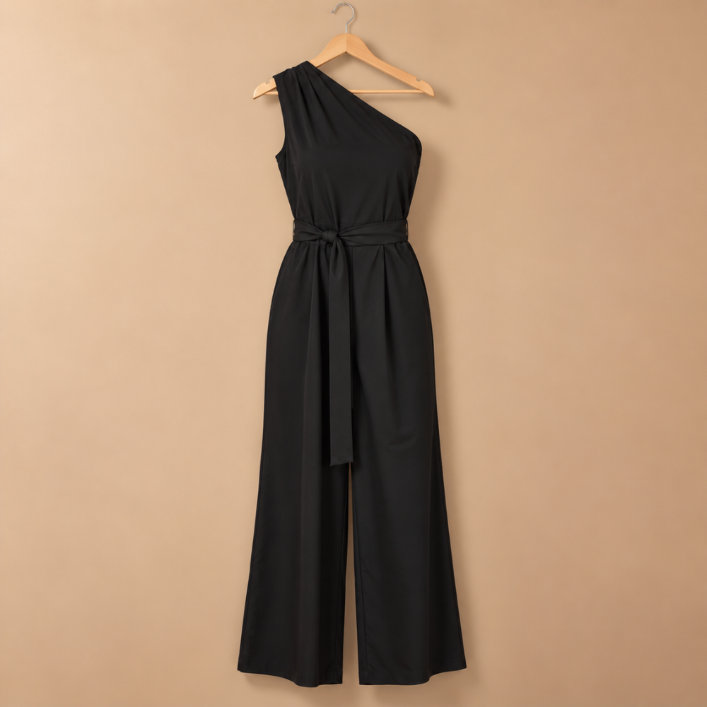 Dames off-shoulder jumpsuit met wijde pijpen Jelle Jora Mode