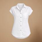 Vrouwenblouse met losse pasvorm mouwloos en met knopen Jelle Jora Mode