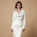 Damesblouse met v-hals en lange mouwen