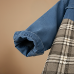 Denim jasje met patchwork ruitjesmotief en knoopsluiting Jelle Jora Mode
