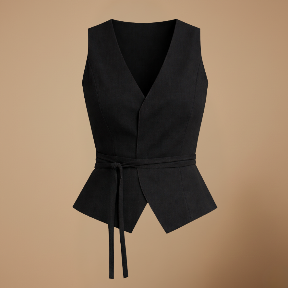 Dames casual mouwloze top met diepe v-hals Jelle Jora Mode