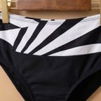 Dames gestreepte halterbikini set met hoge taille tweedelige badkleding Jelle Jora Mode