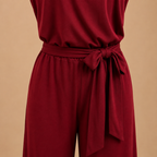 Dames jumpsuit met één schouder en ceintuur in de taille Jelle Jora Mode
