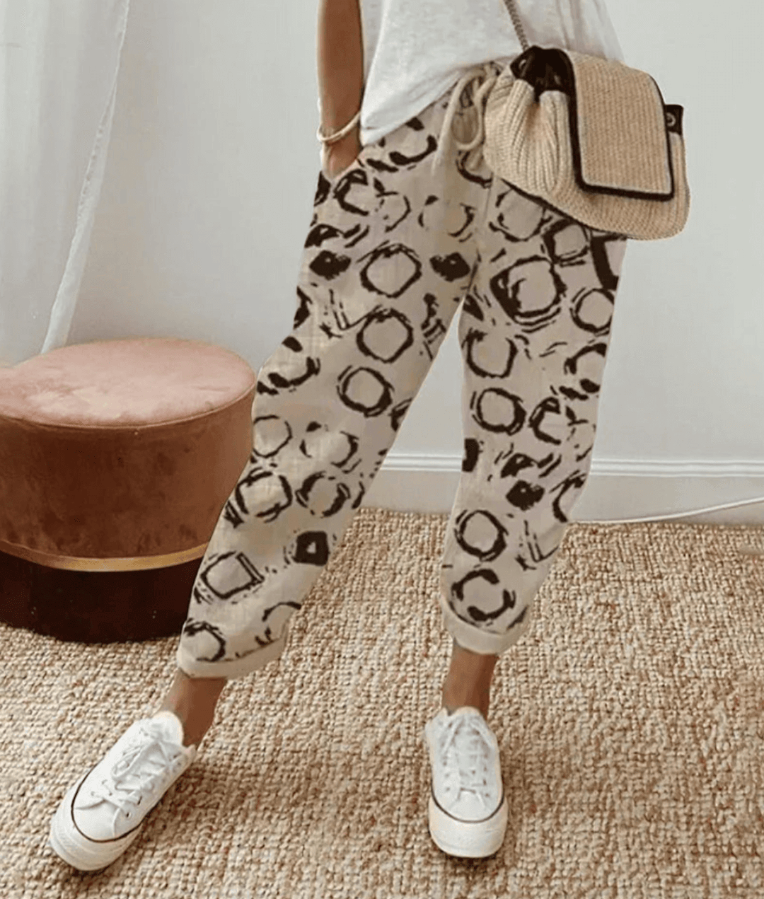 Anneliese Dames Pantalon met Elastische Tailleband Jelle Jora Mode