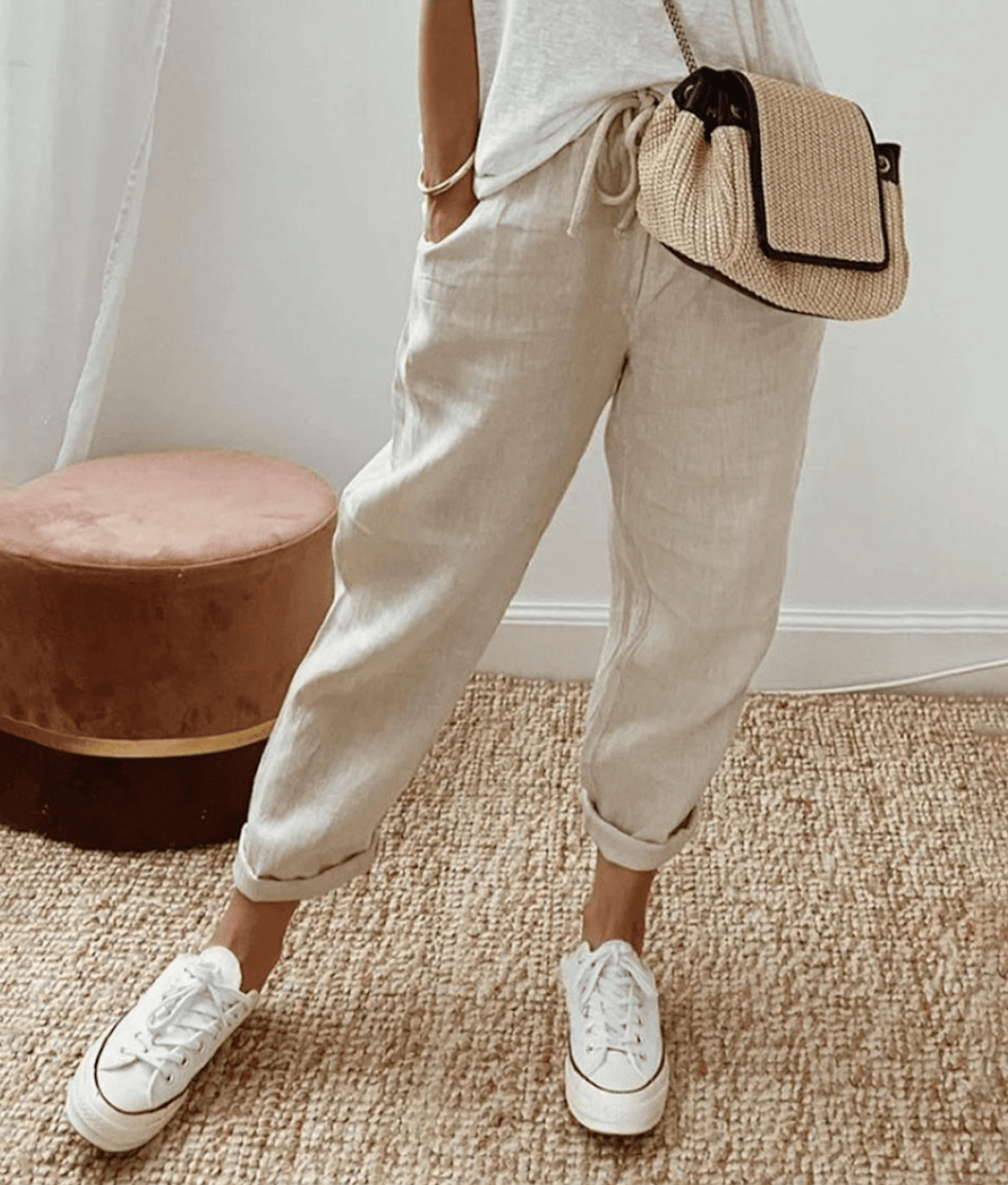 Anneliese Dames Pantalon met Elastische Tailleband Jelle Jora Mode