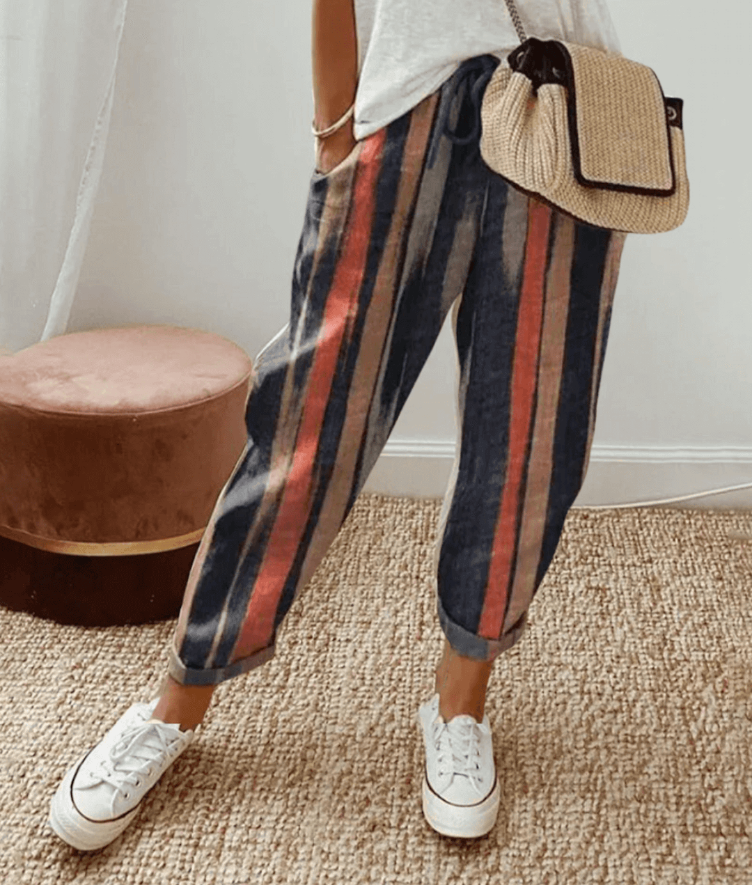 Anneliese Dames Pantalon met Elastische Tailleband Jelle Jora Mode