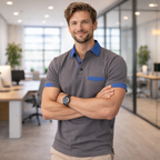Herenpolo met korte mouwen in slim fit en verfijnd ontwerp Jelle Jora Mode
