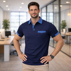 Herenpolo met korte mouwen in slim fit en verfijnd ontwerp Jelle Jora Mode
