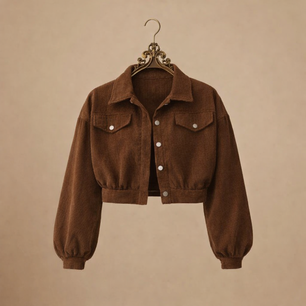 Vintage corduroy cropped jas Jelle Jora Mode